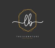 l b pond eerste brief handschrift en handtekening logo. een concept handschrift eerste logo met sjabloon element. vector
