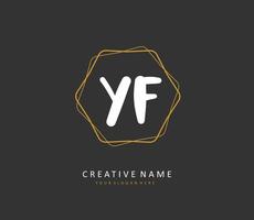 yf eerste brief handschrift en handtekening logo. een concept handschrift eerste logo met sjabloon element. vector