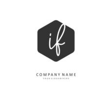 ik f eerste brief handschrift en handtekening logo. een concept handschrift eerste logo met sjabloon element. vector