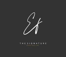 ef eerste brief handschrift en handtekening logo. een concept handschrift eerste logo met sjabloon element. vector