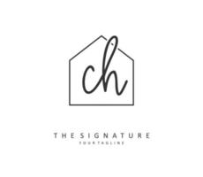 c h ch eerste brief handschrift en handtekening logo. een concept handschrift eerste logo met sjabloon element. vector