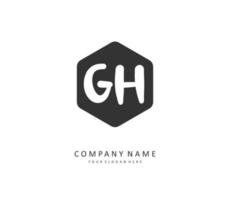 g h gh eerste brief handschrift en handtekening logo. een concept handschrift eerste logo met sjabloon element. vector