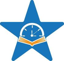 boek tijd vector logo sjabloon. deze ontwerp gebruik kijk maar of klok symbool.