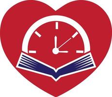 boek tijd vector logo sjabloon. deze ontwerp gebruik kijk maar of klok symbool.