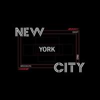 nieuw york stad typografie en minimaal t overhemd ontwerp vector