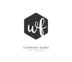 wf eerste brief handschrift en handtekening logo. een concept handschrift eerste logo met sjabloon element. vector