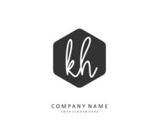 k h kh eerste brief handschrift en handtekening logo. een concept handschrift eerste logo met sjabloon element. vector