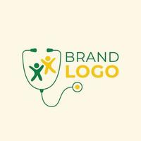 pediatrisch merk logo ontwerp. dokter logo. ziekenhuis uitrusting logo sjabloon. vector