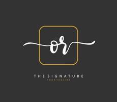of eerste brief handschrift en handtekening logo. een concept handschrift eerste logo met sjabloon element. vector