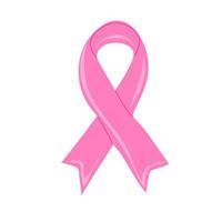 hand- getrokken roze lint kruis. borst kanker dag teken in Dames vector