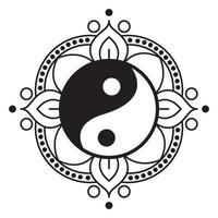 yin yang mandala vector icoon ontwerp. vlak icoon.