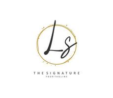 l s ls eerste brief handschrift en handtekening logo. een concept handschrift eerste logo met sjabloon element. vector