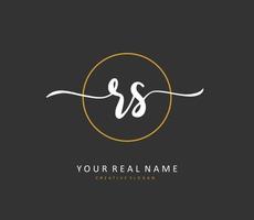 r s rs eerste brief handschrift en handtekening logo. een concept handschrift eerste logo met sjabloon element. vector