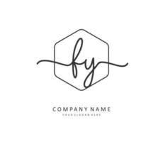 fy eerste brief handschrift en handtekening logo. een concept handschrift eerste logo met sjabloon element. vector