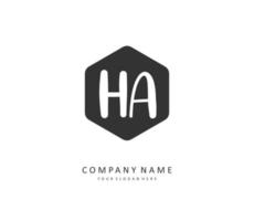 h een ha eerste brief handschrift en handtekening logo. een concept handschrift eerste logo met sjabloon element. vector