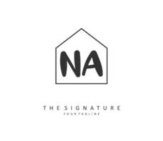 n een na eerste brief handschrift en handtekening logo. een concept handschrift eerste logo met sjabloon element. vector