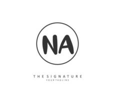 n een na eerste brief handschrift en handtekening logo. een concept handschrift eerste logo met sjabloon element. vector