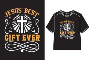 Jezus' het beste geschenk ooit t-shirt ontwerp vector