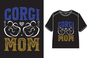 corgi mam t-shirt ontwerp vector