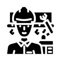 industrieel ingenieur glyph icoon vector illustratie