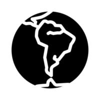 zuiden Amerika aarde planeet kaart glyph icoon vector illustratie