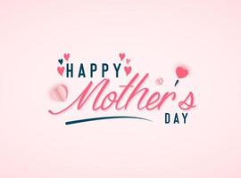 gelukkig moeders dag belettering met roze papier hart vorm vector