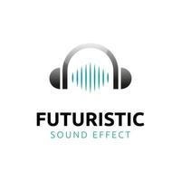 futuristische van geluid effect icoon logo ontwerp vector