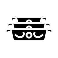 keramisch bakken schotel keuken kookgerei glyph icoon vector illustratie