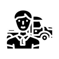 diesel monteur reparatie arbeider glyph icoon vector illustratie