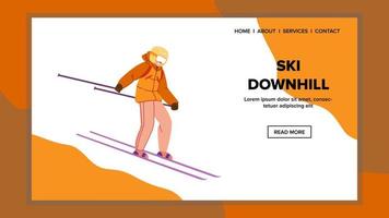 ski bergafwaarts vector