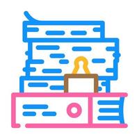 document papier stack kleur icoon vector illustratie