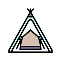 Tipi tent kind slaapkamer kleur icoon vector illustratie