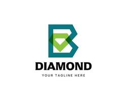 diamant uniek brief b logo vector