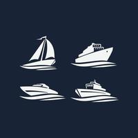 luxe en modern jacht boot logo ontwerp vector