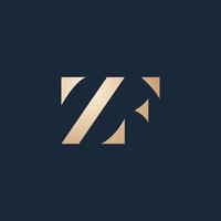 luxe en modern zf logo ontwerp vector