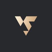 luxe en modern sv brief logo ontwerp vector