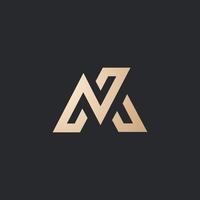 luxe en modern nm brief logos ontwerp vector