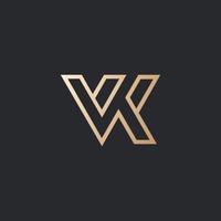 luxe en modern vk brief logo vector