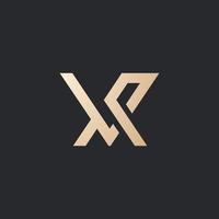 luxe en modern vr brief logo ontwerp vector