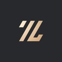 luxe en modern zl brief logo ontwerp vector