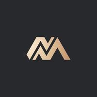 luxe en modern nm brief logo ontwerp vector