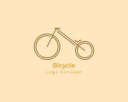 elegant fiets logo concept dun lijn vlak vector illustratie