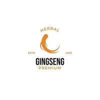 vlak ginseng logo kruiden voor geneeskunde vector natuurlijk kruiden ontwerp illustratie idee