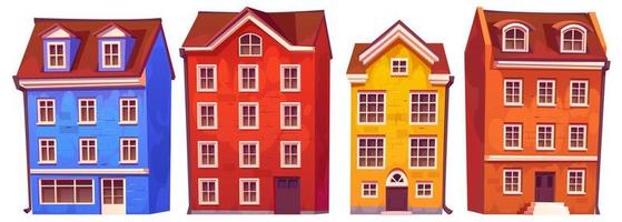 Scandinavisch stad huizen en gebouwen vector