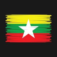 Myanmar vlag borstel vector