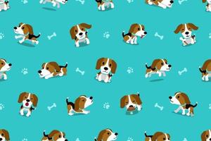 vector cartoon karakter beagle hond naadloze patroon