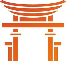 torii poort pictogramstijl vector