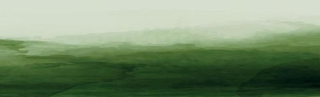 panoramische textuur van realistische groene waterverf op een witte achtergrond - vector