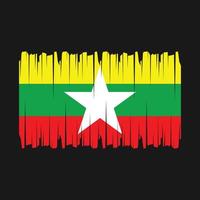 Myanmar vlag borstel vector