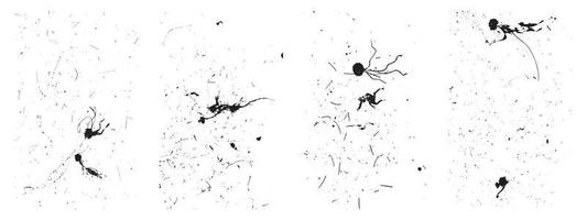 reeks van grungy oud verontrust texturen. retro vector illustratie met zwart en wit overlappen. eps 10.